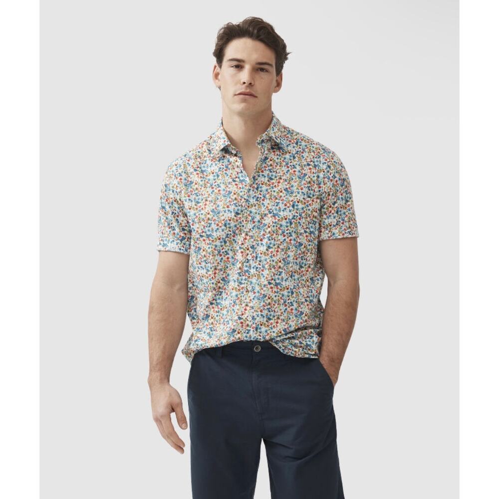 Rodd & Gunn The Forks SS Shirt XS Floral Italian Fabric Albini NWT $148